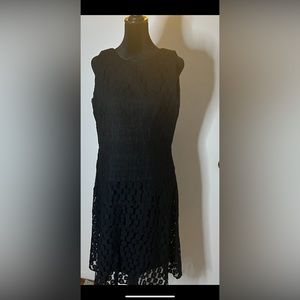 Mesh looking knee high dress, no sleeve.
